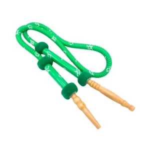 Tubo per Narghilè con Manici in Legno 1,8 Metri - Verde - DUD Shisha